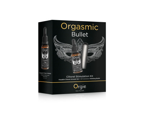 Набор Orgie Orgasmic Bullet: вибропуля и возбуждающий гель Orgasm Drops Intense
