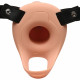 Заказать Телесный полый страпон 2  Erection 28X Smooth Vibrating Silicone Penis Sheath - 16 см.