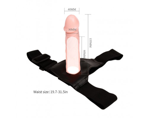 Телесный фаллоимитатор на трусиках Jessica Strap-On - 15,5 см.