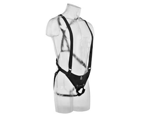 Заказать Страпон-система с телесной насадкой 11  Hollow Strap-On Suspender System - 28 см.