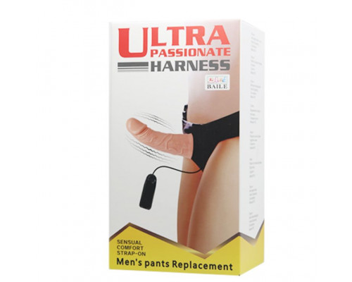 Заказать Реалистичный полый фаллоимитатор на трусиках Ultra Passionate Harness - 15 см.