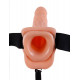 Заказать Полый страпон с креплением Vibrating Hollow Strap-On with Balls - 18,9 см.