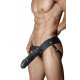 Заказать Черный мужской страпон DR. SKIN 7INCH HOLLOW STRAP ON - 17 см.