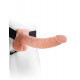 Заказать Полый страпон телесного цвета Hollow Strap-On with Balls - 24 см.