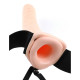 Заказать Телесный полый страпон с вибрацией 8  Vibrating Hollow Strap-On - 20,5 см.