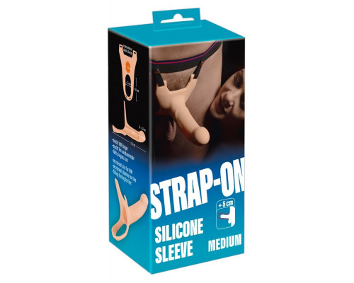 Заказать Силиконовый полый страпон на ремнях Silicone Strap-on - 16 см.