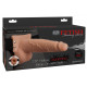 Заказать Телесный полый страпон с имитацией эякуляции 7.5  Hollow Squirting Strap-On with Balls - 21,6 см.