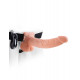 Заказать Телесный полый страпон с вибрацией Vibrating Hollow Strap-On with Balls - 24 см.