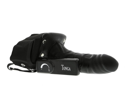 Заказать Мужской фаллопротез с вибрацией ROBOTIC MALE STRAP-ON BLACK - 17 см.