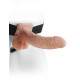 Заказать Телесный полый страпон Hollow Strap-On with Balls - 18,9 см.