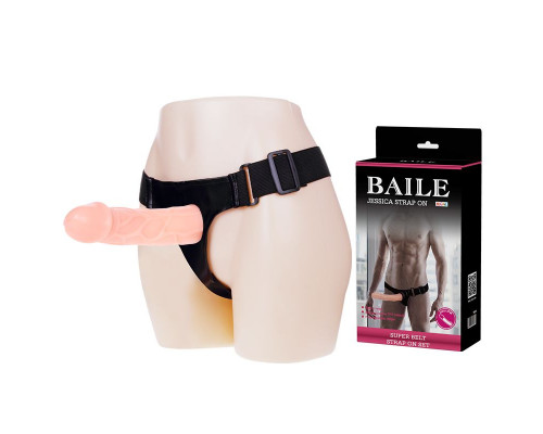 Телесный фаллоимитатор на трусиках Jessica Strap-On - 15,5 см.
