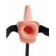 Заказать Телесный полый страпон с имитацией эякуляции 7.5  Hollow Squirting Strap-On with Balls - 21,6 см.