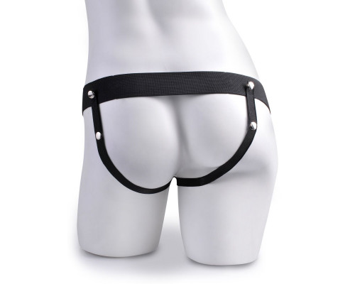 Заказать Телесный полый страпон с имитацией эякуляции 7.5  Hollow Squirting Strap-On with Balls - 21,6 см.