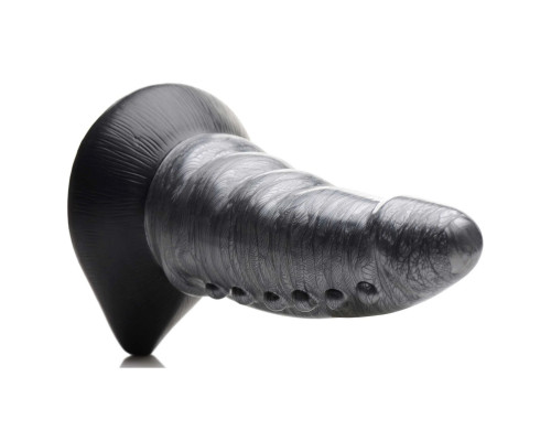 Серый фантазийный фаллоимитатор Beastly Tapered Bumpy Silicone Dildo - 21 см.
