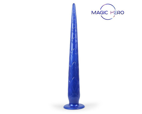 Заказать Синий стимулятор с ромбовидным рельефом - 37 см.