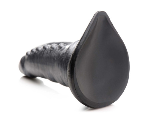 Серый фантазийный фаллоимитатор Beastly Tapered Bumpy Silicone Dildo - 21 см.