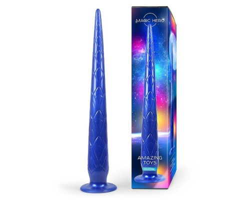 Заказать Синий стимулятор с ромбовидным рельефом - 37 см.