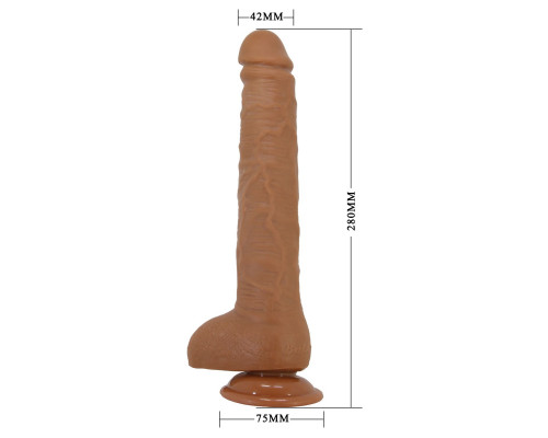 Темно-бежевый фаллоимитатор-гигант на присоске Dick - 28 см.