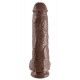 Заказать Коричневый фаллоимитатор-гигант на присоске 11  Cock with Balls - 28 см.