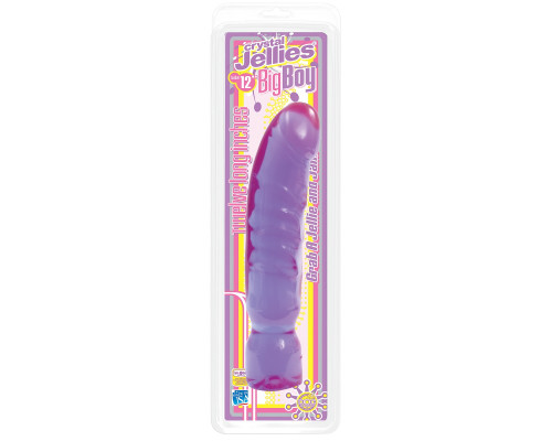 Заказать Фиолетовый фаллоимитатор Big Boy Dong Crystal Purple Jellie - 29,5 см.
