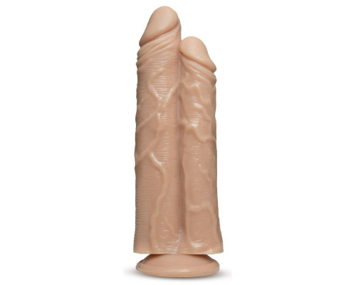 Заказать Телесный сдвоенный фаллоимитатор Double Trouble Double Shaft Dildo - 24 см.