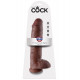 Заказать Коричневый фаллоимитатор-гигант на присоске 11  Cock with Balls - 28 см.