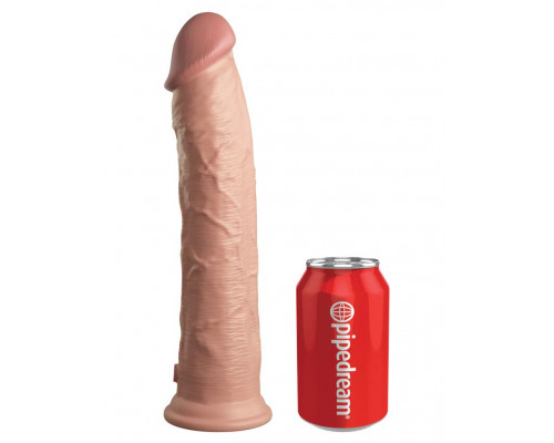 Заказать Телесный фаллоимитатор-реалистик King Cock Ellite Dual Density - 28 см.