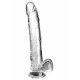 Заказать Прозрачный фаллоимитатор с мошонкой на присоске 11’’ Cock with Balls - 30,5 см.