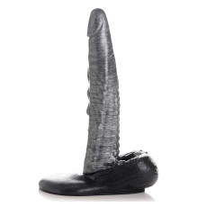 Серый фантазийный фаллоимитатор The Gargoyle Rock Hard Silicone Dildo - 23,6 см.