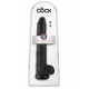 Заказать Чёрный фаллоимитатор-гигант 14  Cock with Balls - 37,5 см.