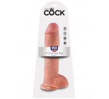 Реалистичный фаллоимитатор на присоске 11 Cock with Balls - 28 см.