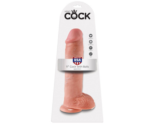 Заказать Реалистичный фаллоимитатор на присоске 11 Cock with Balls - 28 см.