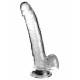 Заказать Прозрачный фаллоимитатор с мошонкой на присоске 9’’ Cock with Balls - 24,8 см.