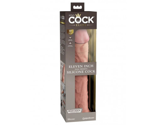 Заказать Телесный фаллоимитатор-реалистик King Cock Ellite Dual Density - 28 см.