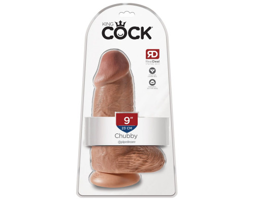 Заказать Кофейный фаллоимитатор на присоске Chubby - 22,9 см.