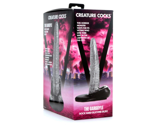 Заказать Серый фантазийный фаллоимитатор The Gargoyle Rock Hard Silicone Dildo - 23,6 см.