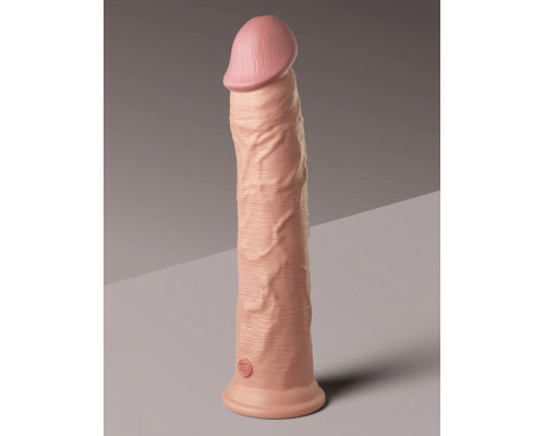 Заказать Телесный фаллоимитатор-реалистик King Cock Ellite Dual Density - 28 см.