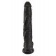 Заказать Чёрный фаллоимитатор-гигант 14  Cock with Balls - 37,5 см.