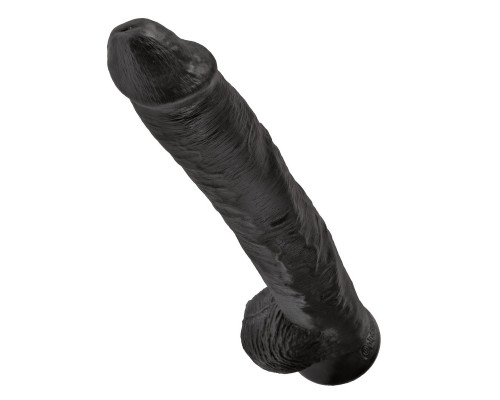 Заказать Чёрный фаллоимитатор-гигант 14  Cock with Balls - 37,5 см.