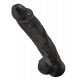 Заказать Чёрный фаллоимитатор-гигант 14  Cock with Balls - 37,5 см.