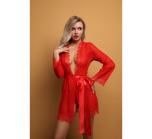 Красный пеньюар с кружевной отделкой