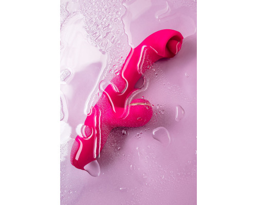 Заказать Розовый вибратор-кролик со стимулирующим шариком Rolli - 22 см.
