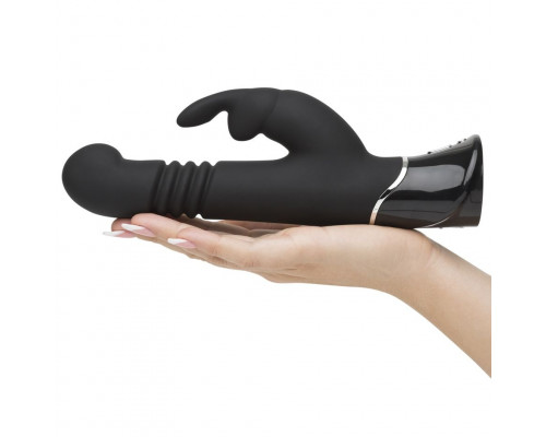 Заказать Черный хай-тек вибратор Greedy Girl Thrusting Rabbit Vibrator - 22,8 см.