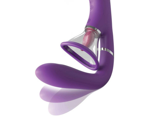 Заказать Сиреневый вибростимулятор с помпой и имитатором языка Her Ultimate Pleasure Pro
