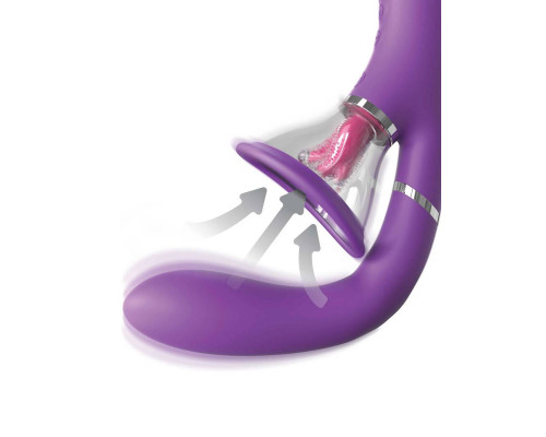 Заказать Сиреневый вибростимулятор с помпой и имитатором языка Her Ultimate Pleasure Pro