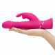 Заказать Розовый вибратор Thrusting Realistic Rechargeable Rabbit Vibrator с имитацией толчков - 22,8 см.