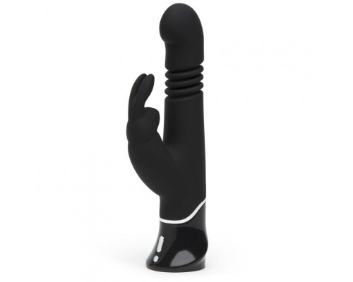 Заказать Черный хай-тек вибратор Greedy Girl Thrusting Rabbit Vibrator - 22,8 см.