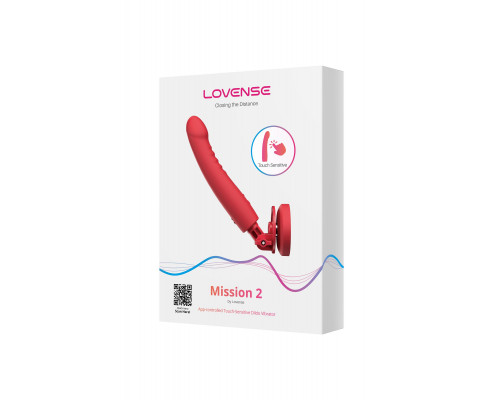 Красный вибратор Mission 2 с технологией Touch-Sense - 20 см.