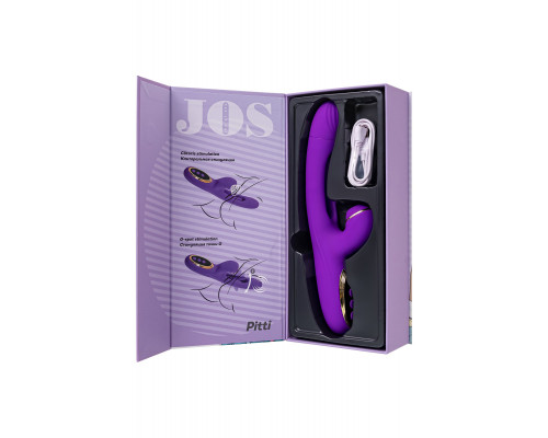 Фиолетовый вибратор с вакуумной стимуляцией и язычком Pitti - 24 см.