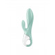 Заказать Зеленый вибратор-кролик Satisfyer Air Pump Bunny 5+ с функцией расширения - 20,4 см.